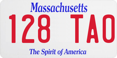 MA license plate 128TA0