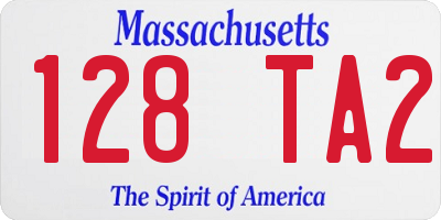 MA license plate 128TA2