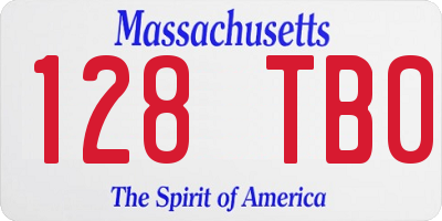 MA license plate 128TB0