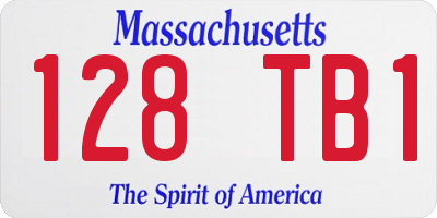 MA license plate 128TB1