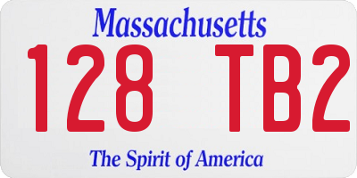 MA license plate 128TB2