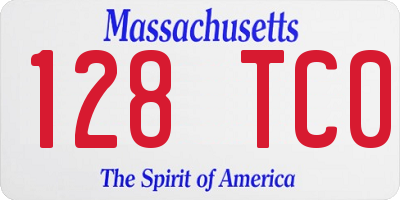 MA license plate 128TC0