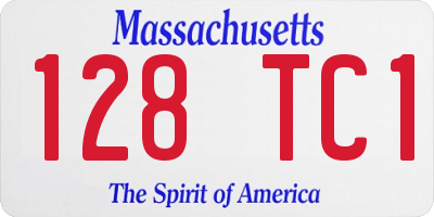 MA license plate 128TC1