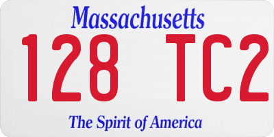 MA license plate 128TC2