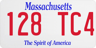 MA license plate 128TC4