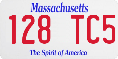 MA license plate 128TC5