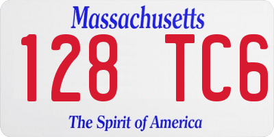 MA license plate 128TC6