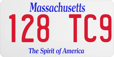 MA license plate 128TC9