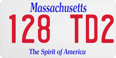 MA license plate 128TD2