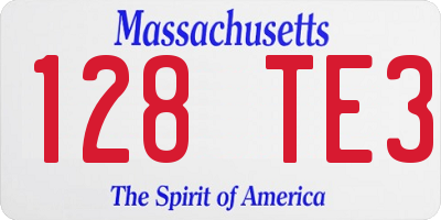 MA license plate 128TE3