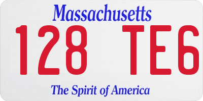 MA license plate 128TE6
