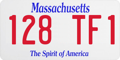 MA license plate 128TF1