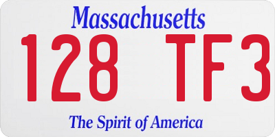 MA license plate 128TF3