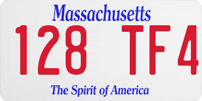 MA license plate 128TF4