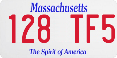 MA license plate 128TF5
