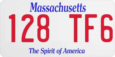 MA license plate 128TF6