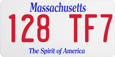 MA license plate 128TF7