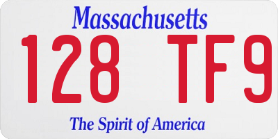 MA license plate 128TF9