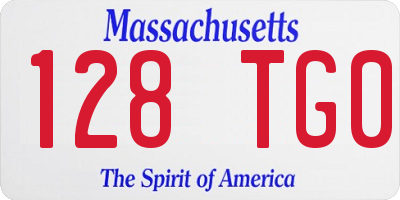MA license plate 128TG0