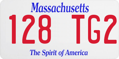 MA license plate 128TG2