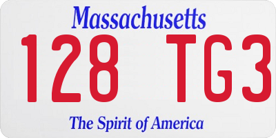 MA license plate 128TG3