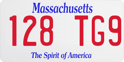 MA license plate 128TG9
