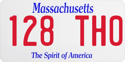 MA license plate 128TH0