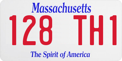 MA license plate 128TH1