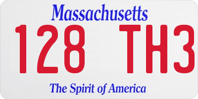 MA license plate 128TH3