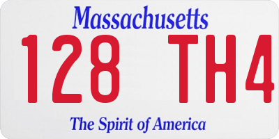 MA license plate 128TH4