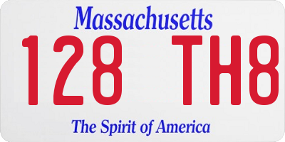 MA license plate 128TH8