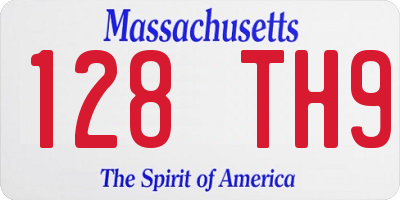 MA license plate 128TH9