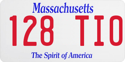 MA license plate 128TI0