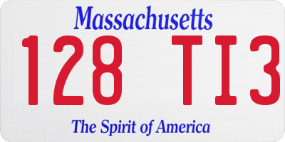 MA license plate 128TI3