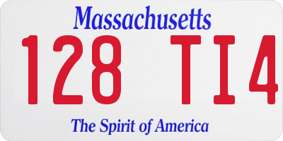 MA license plate 128TI4