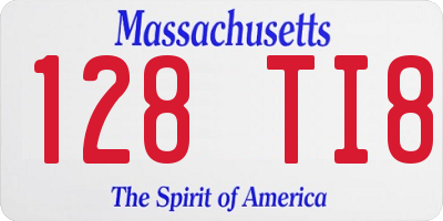 MA license plate 128TI8