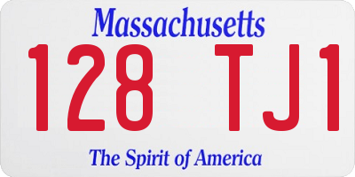 MA license plate 128TJ1