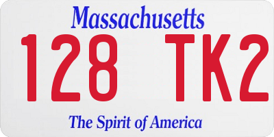 MA license plate 128TK2