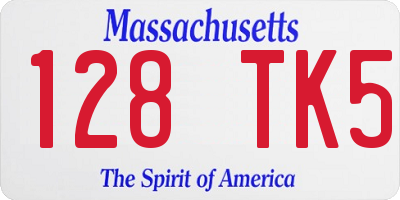 MA license plate 128TK5