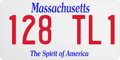 MA license plate 128TL1