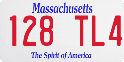 MA license plate 128TL4