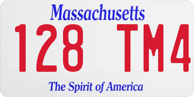 MA license plate 128TM4
