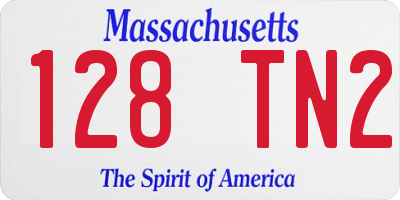 MA license plate 128TN2