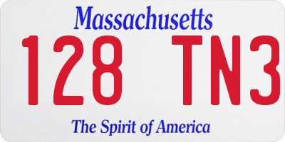 MA license plate 128TN3