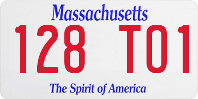 MA license plate 128TO1