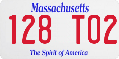 MA license plate 128TO2