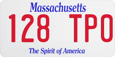 MA license plate 128TP0