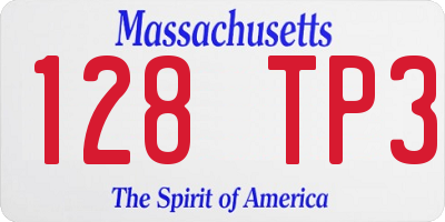 MA license plate 128TP3