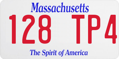 MA license plate 128TP4