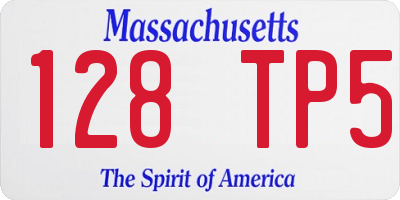 MA license plate 128TP5
